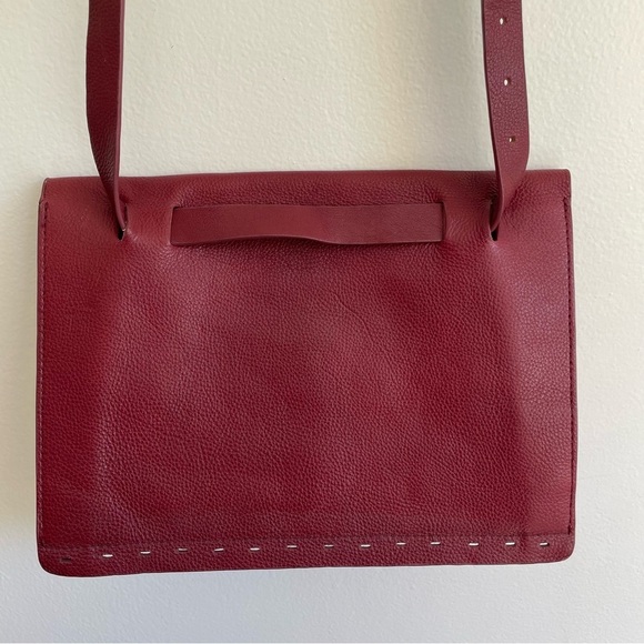 By Malene Birger Crossbody Bag purse red leather envelope medium solid designer - Picture 4 of 15